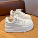 Top layer cowhide ~ genuine leather thick-soled small white shoes women's 2025 spring new all-match height-increasing women's shoes casual sneaker