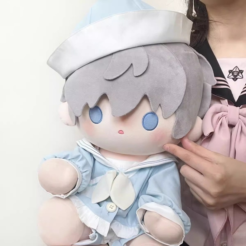 现货40cm厘米娃衣棉花娃娃坐姿一番玩偶换装衣服水手服裙子女夏季|undefined