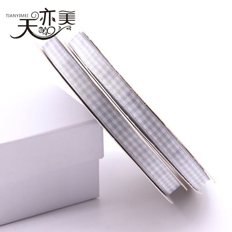 Tianyi Mei 1cm cinta a cuadros al por mayor cinta escocesa 50 yardas/rollo embalaje de regalo cinta de color completo