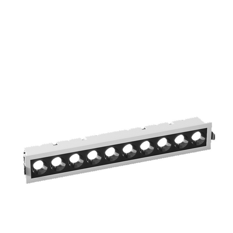 lámpara de luz de barra larga LED incrustada lámpara de parrilla de techo tipo línea sala de estar sin lámpara principal lámpara anti-deslumbrante de condensador rectangular