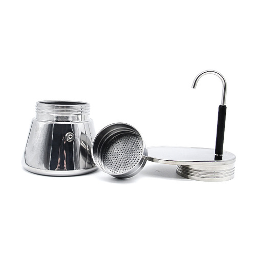 Single-tube Moka pot Italian coffee pot espresso hand-brewed coffee machine 304 stainless steel coffee pot household Moka pot