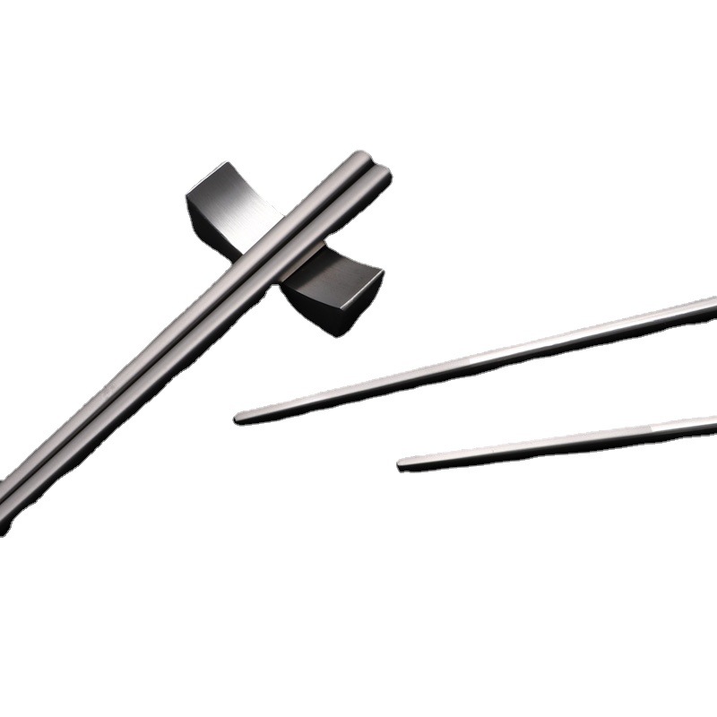 TA1 Palillos de titanio puro, palillos cuadrados completos portátiles para el hogar, palillos chinos a prueba de escaldaduras de alta gama, vajilla para acampar al aire libre