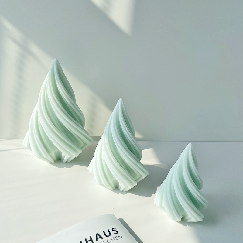 INS espiral triángulo cono aromaterapia vela molde de silicona DIY yeso hecho a mano decoración fragante piedra herramienta de molienda