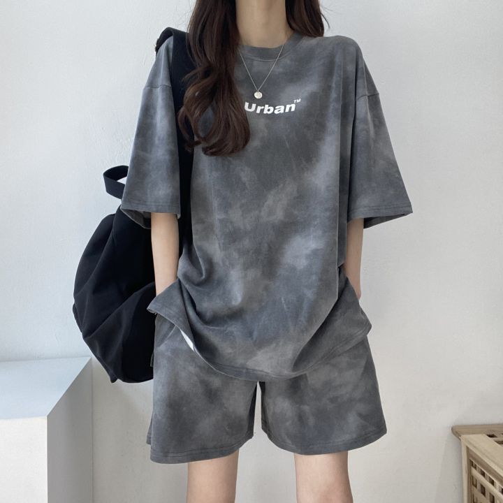100 Cotton Short Sleeve Shorts Women's Two-Piece Set 2023 New Summer Fashion Casual Sportswear Set Loose 100 Cotton Short Sleeve Shorts Women's Two-Piece Set 2023 New Summer Fashion Casual Sportswear Set Loose