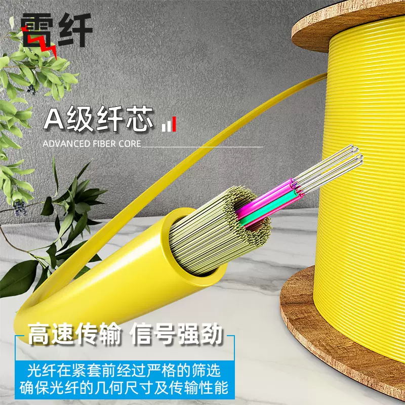 哇噢定制室内光缆光纤线缆4芯6芯8芯12芯24芯GJFJV单模直埋高速