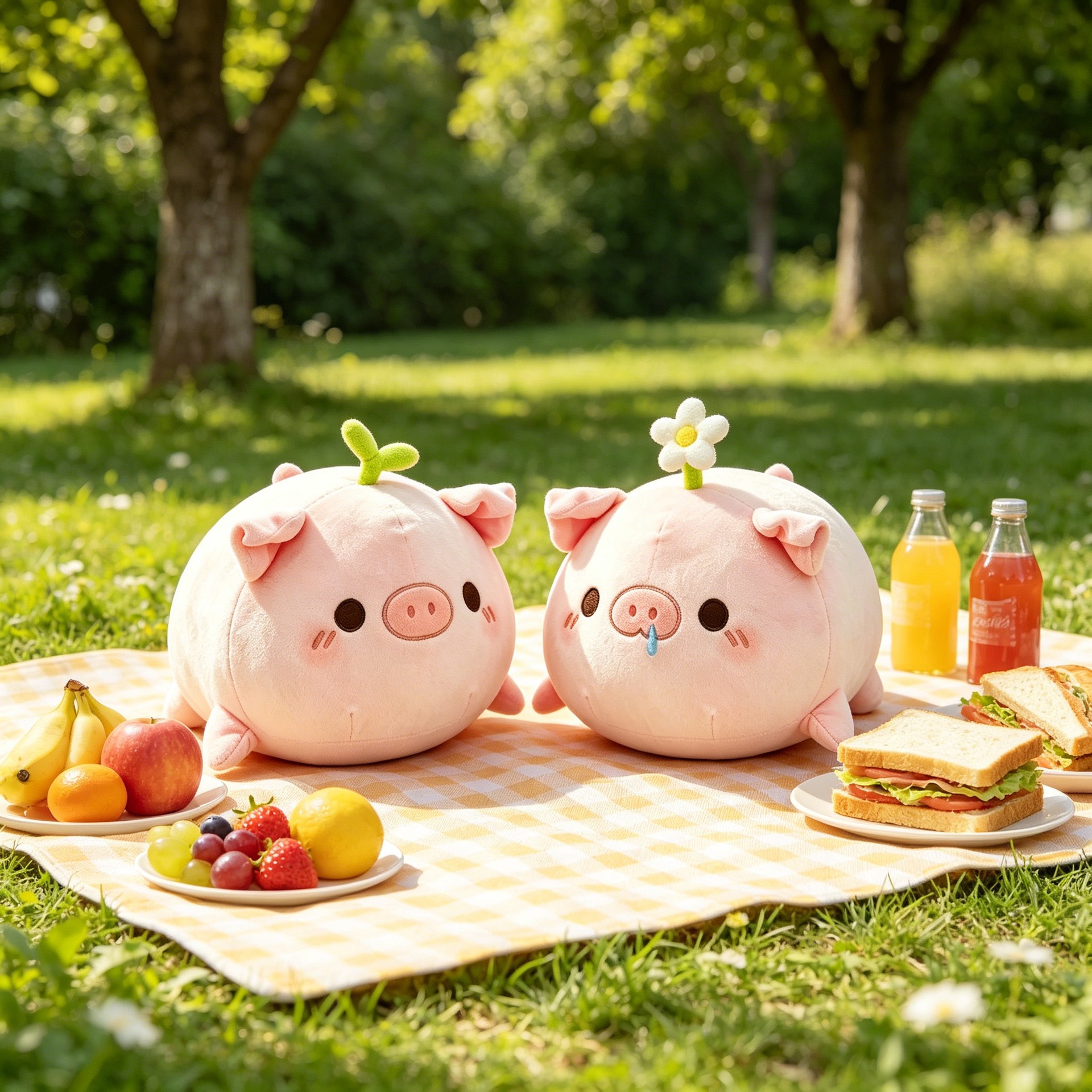 Cute little pig plush pillow toy, stuffed animal, little grass pig children's doll, a birthday gift for a best friend