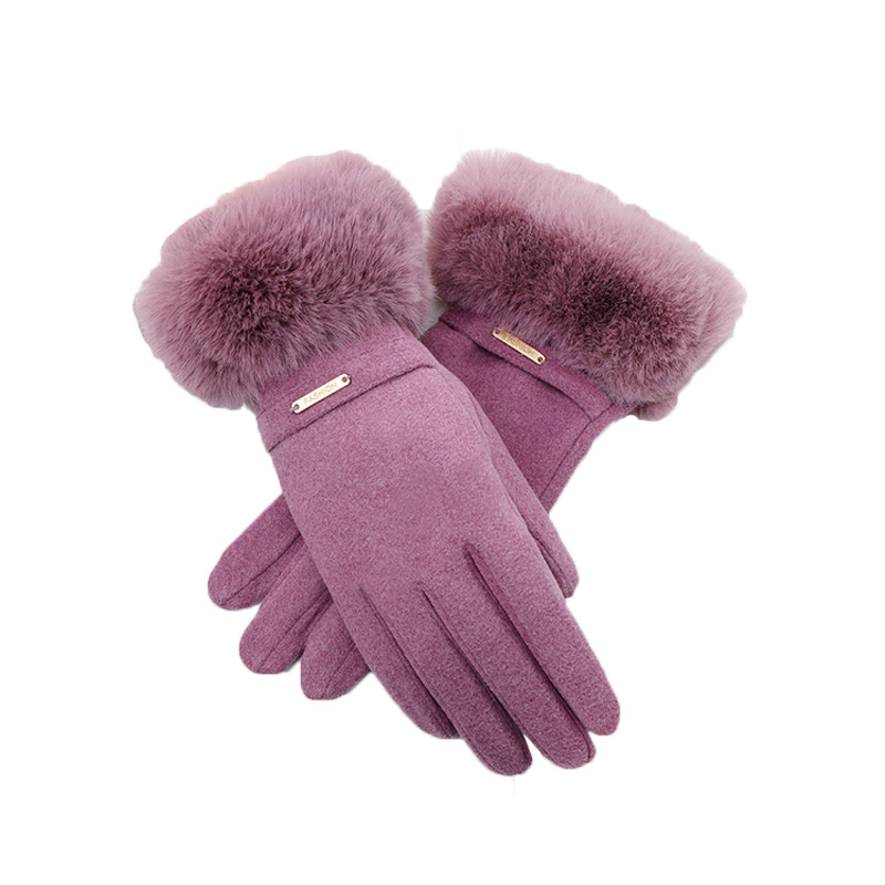 Invierno nuevo estilo de moda de color sólido guantes de calentamiento grueso para montar al aire libre guantes de conducción a prueba de frío