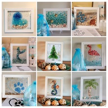 圣诞树Sea Glass Art Kit玻璃艺术家居装饰手工DIY滴胶海洋相框画