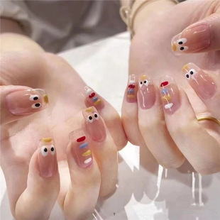 Hand-worn Nail Eggs Summer Light Style Cute Hand-painted Nail Art Removable Wearing Cartoon
