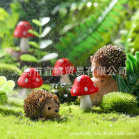 Phụ kiện sân vườn mới xuyên biên giới nhựa HEDGEHOG và nấm gỗ phụ kiện sân vườn siêu nhỏ tiên cảnh quan cây cảnh