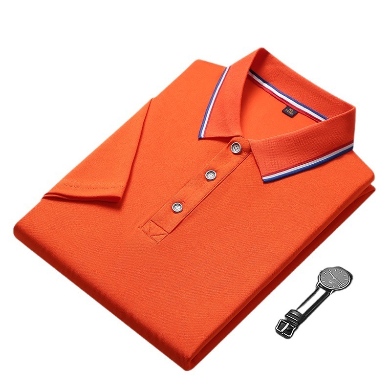 Camisa polo de punto de puesto Camisa polo de manga corta de color sólido de versión pública Camiseta de solapa de verano para hombres y mujeres Camisa publicitaria trabajo