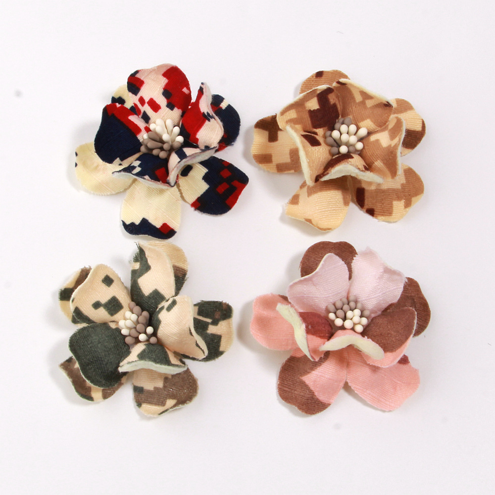 Handmade denim camellia rose flower DIY hair accessory necklace accessory small Chanel-style jewelry DIY accessory
