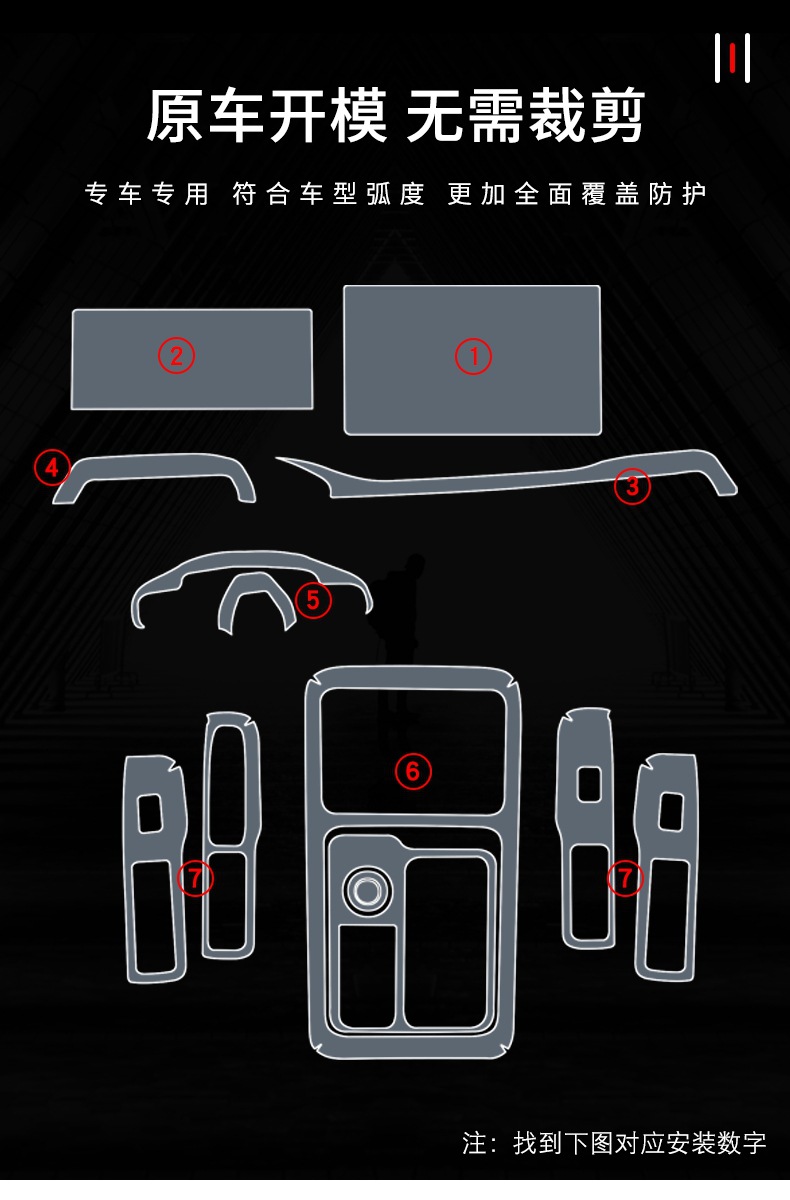 21-25 Gac Aion Y/Plus Central Control Gear Interior Car Sticker Screen Accessories Paint Protective Film