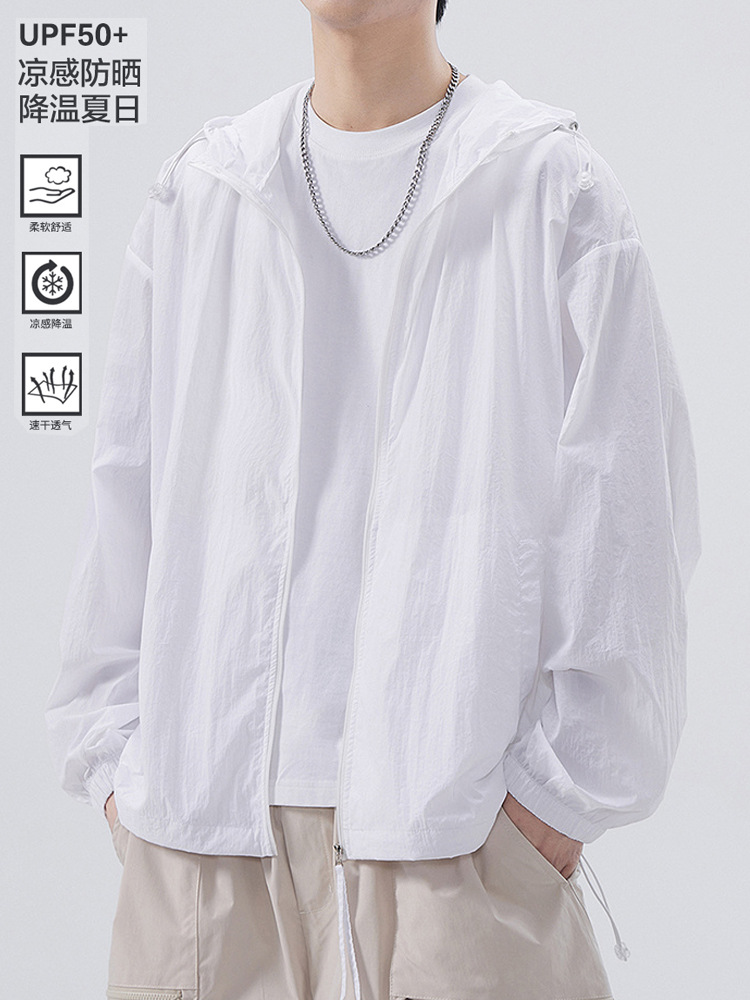 Outdoor Ice Silk Lightweight Sun Protection Clothing for Men 2026 Summer Upf50+ Anti-Uv Breathable Sun Protection Jacket