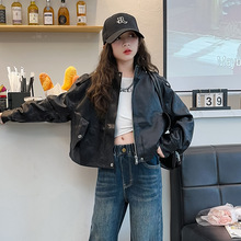 女童皮衣外套2025春秋新款女大儿童洋气时尚潮酷短款机车服夹克衫