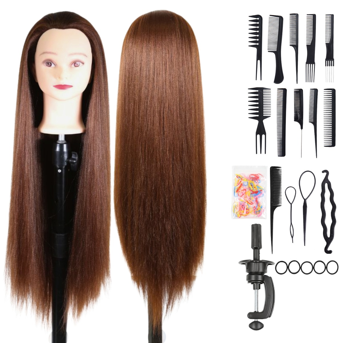 Maniquí de Cabeza para Peluquería de Fibra de Alta Temperatura image 28