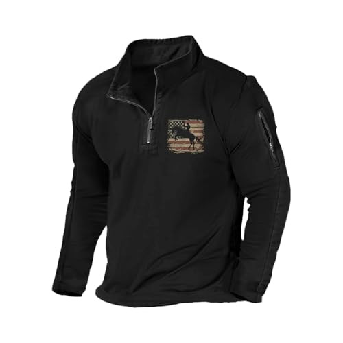 Primavera y otoño Comercio exterior más tamaño de los hombres al aire libre bolsillo con cremallera media cremallera cuello táctico de manga larga Camiseta suéter casual