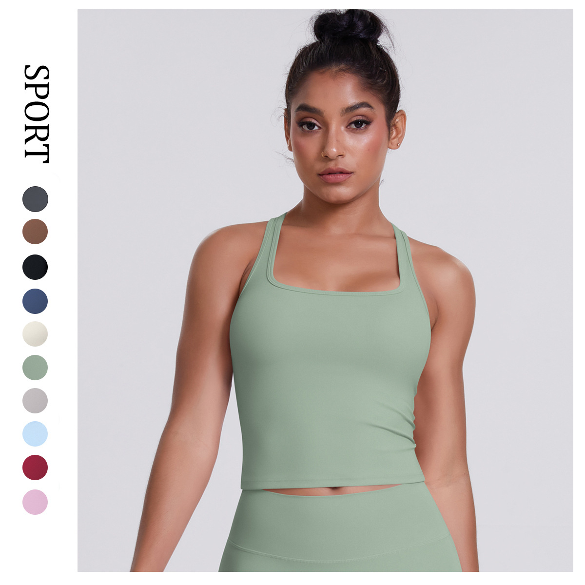 Cloud-Feel Brushed Racer-Back Tight Sports Vest for Women, Quick-Dry Outdoor Casual Running Fitness Top Yoga Wear