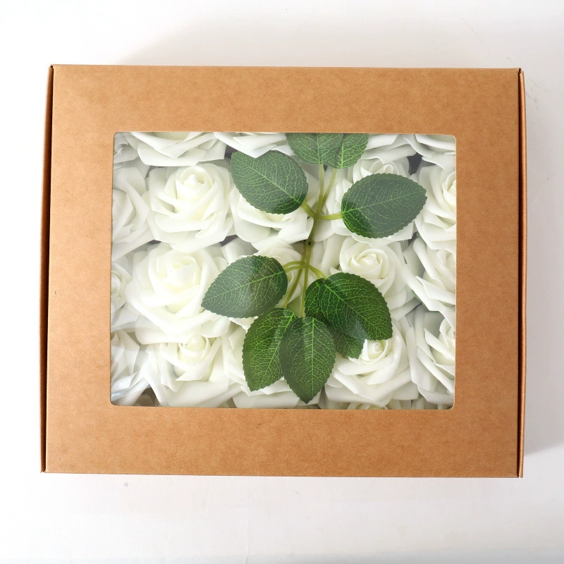 25/50 в штучной упаковке 8 см с полюсом розы Европейский пенополиэтилен Моделирование Цветок Свадебные цветы оптом