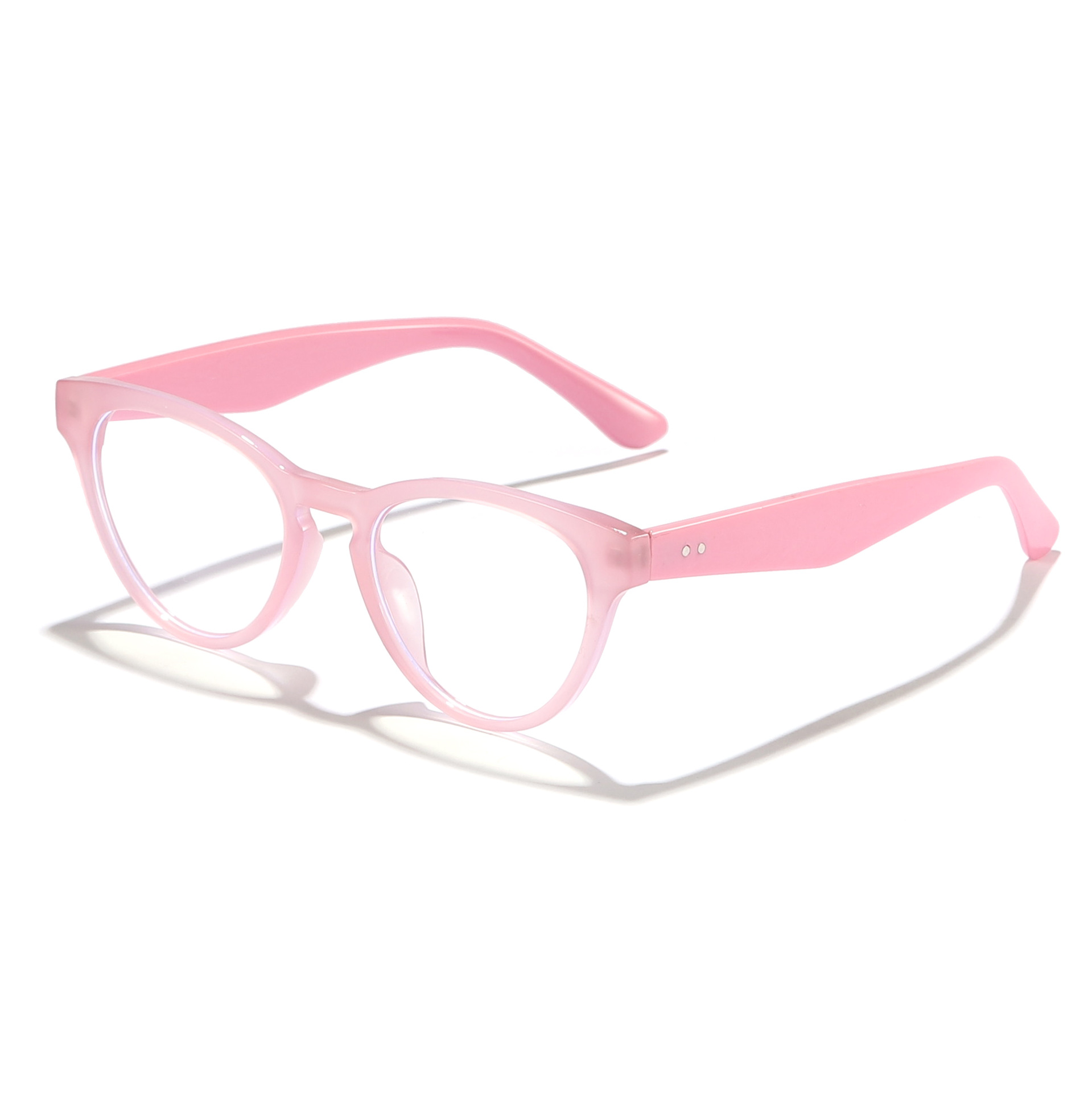 2024 nuevo ojo de gato transfronterizo a juego de colores espejo plano anti-luz azul hombres y mujeres sin maquillaje cable pequeño montura de miopía gafas