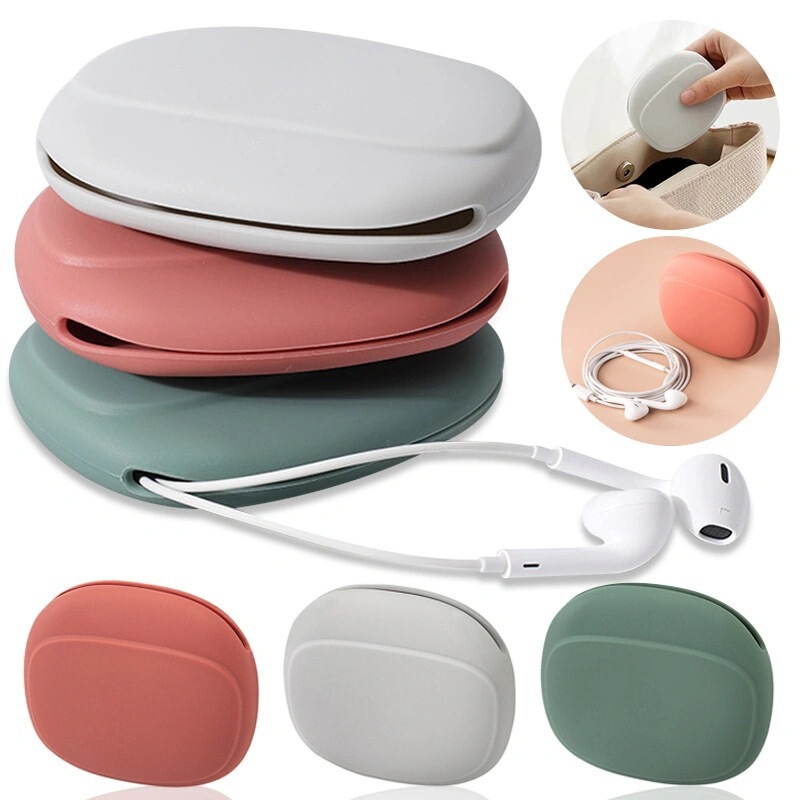 Silicone Headphone Storage Bag Data Cable Storage Bag Charger Earbud Storage Wired Headphone Storage Bag Protective Cover
