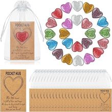 跨境口袋拥抱令牌天然心形水晶拥抱卡口袋心形石贺卡纪念交换礼物
