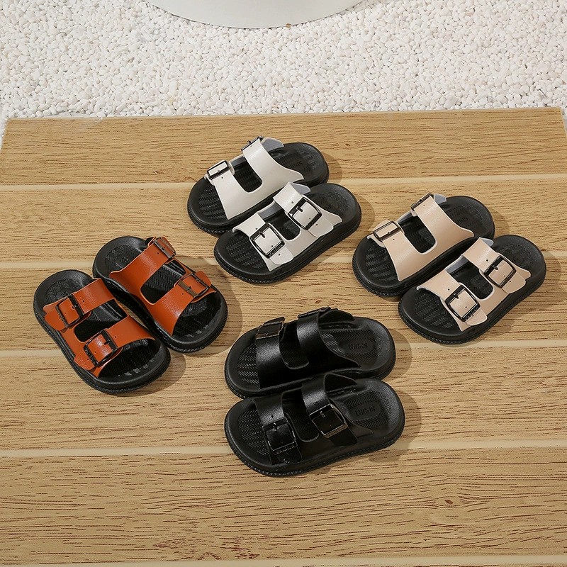 Сандалии для мальчиков 2025 Летний стиль Детская пляжная обувь Модные спортивные нескользящие износостойкие универсальные кожаные сандалии для больших детей