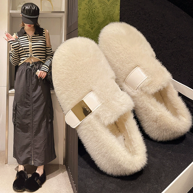 Белые ботинки Birkenstock Mary Jane с мехом для женщин, бархат и теплый норковый мех осень-зима 2025 новые шапки хлопковые обувь