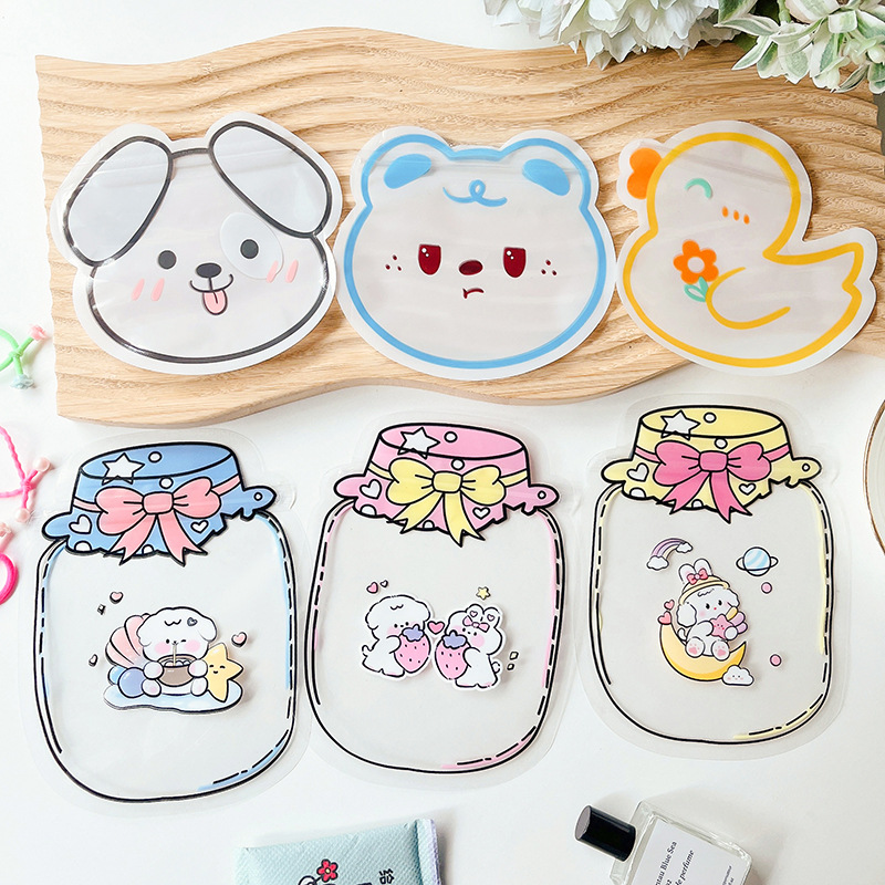 Cute sealed bag, universal jewelry snack candy hair rope packaging bag, cartoon cute ziplock bag plastic bag