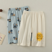 夏季男童7分裤卡通车薄款透气儿童休闲短裤男宝宝纯棉A类居家裤子