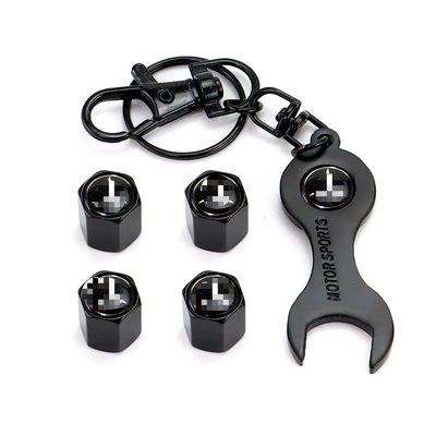 valve — Core Valve Cap Nut - mercedes-benz-4-pack-black-model-wrench-keychain
