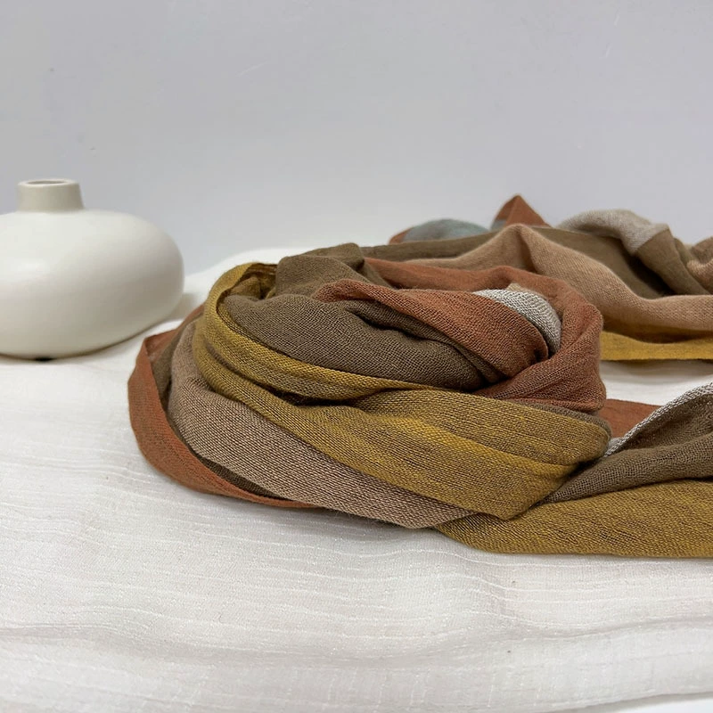 Summer thin universal soft scarf, cloak, cotton and linen, with neck protection, 2023 collection