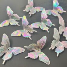 镭射幻彩透明蝴蝶配饰手工网红ins风diy手机壳配件吊坠珠帘亚克力