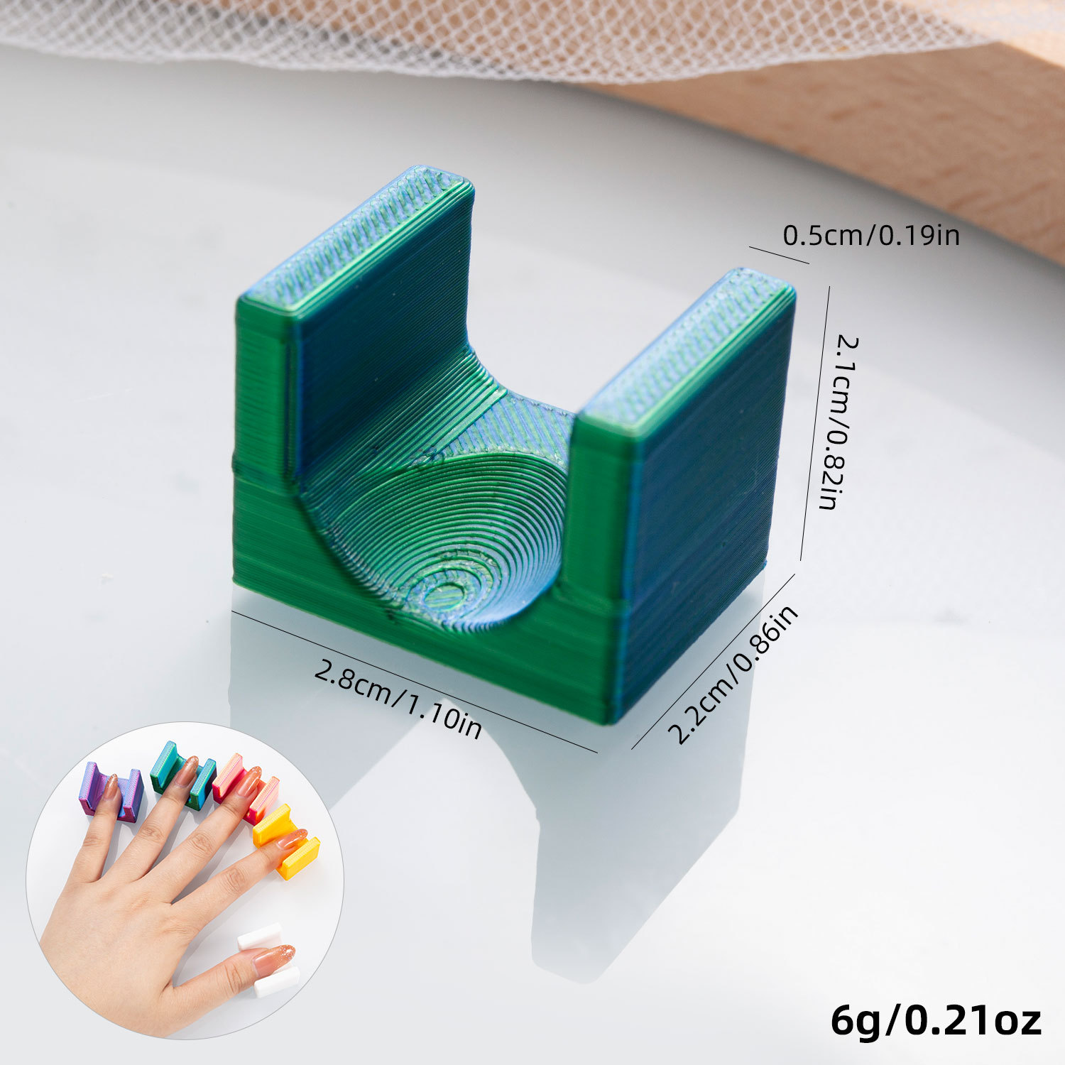 그라데이션 청록색 5D 스웨이드 손가락 패드(자석 제외)