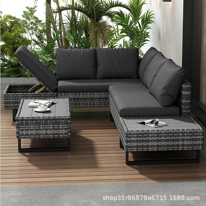 户外沙发庭院花园别墅防雨露台阳光房藤编椅茶几民宿创意家具