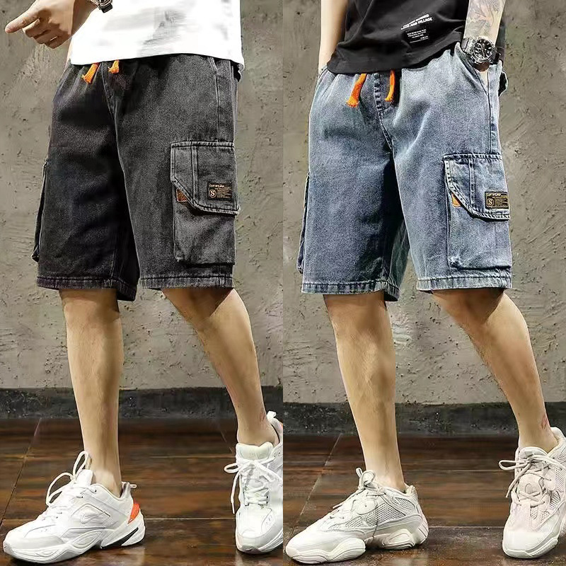 Pantalones de vaqueros para hombres 2026 nuevos pantalones de verano delgados y sueltos de tamaño medio marca de moda pantalones de cinco puntos