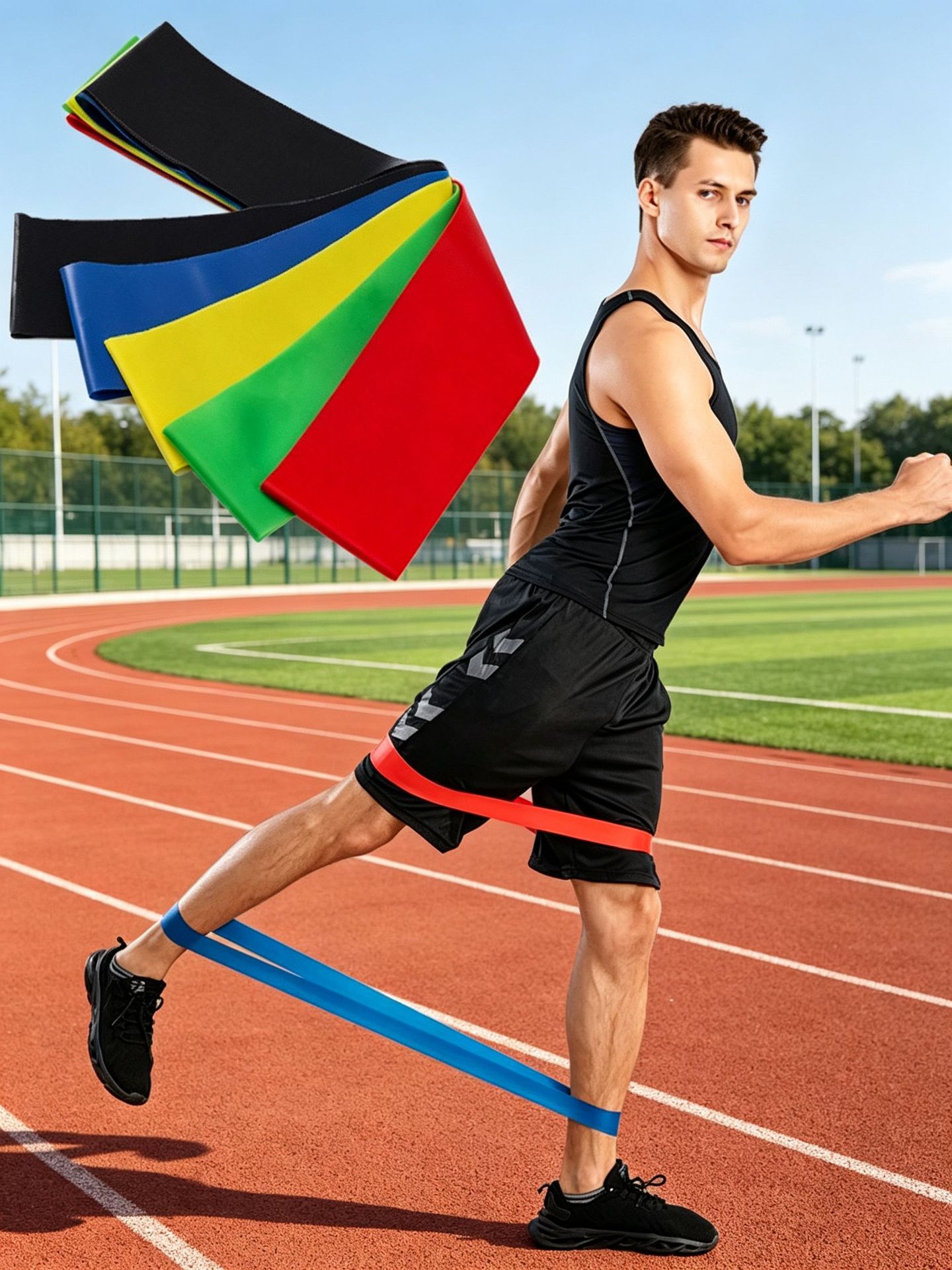 Ring-shaped yoga resistance band, fitness resistance band, for squats, glute and leg strength training, elastic loop, thickened and highly resilient