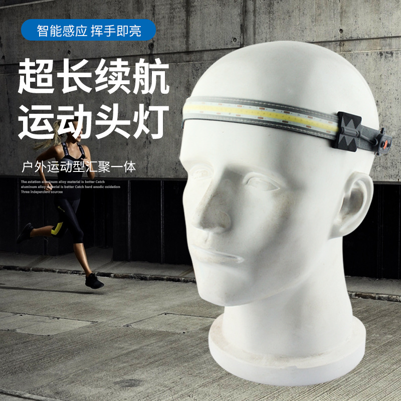 Faro transfronterizo de carga de inducción fuerte luz súper brillante luz de pesca nocturna impermeable al aire libre ligero linterna montada en la cabeza al por mayor