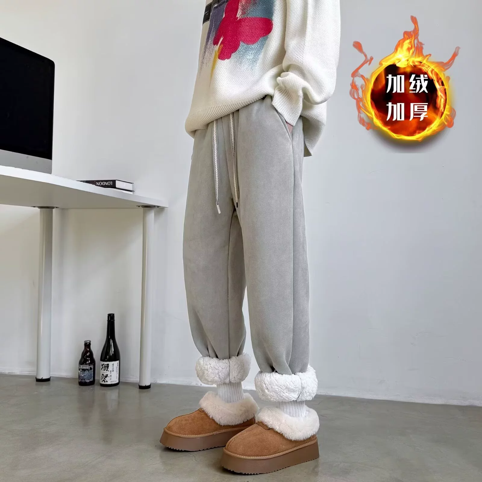 Осенние и зимние бархатные толстые комбинезоны мужские мульти-карманные корсеты приливные американские износостойкие молодежные повседневные брюки