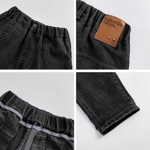 童装男童阔腿裤春装牛仔裤儿童裤子春秋中大童男孩帅气运动长裤潮