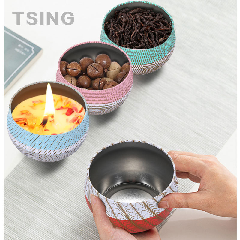 En stock fábrica directa hojalata latas de té caja de hierro aromaterapia vela latas de hierro de alta calidad latas de té grandes cantidades