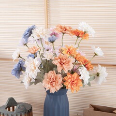 假花緒美小麗花仿真花綠植物批發婚慶裝飾工藝品INS風跨境MW97001