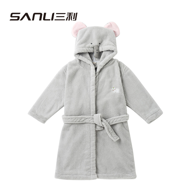 [Preventa] Sanli toallas bata de baño para niños bata de dibujos animados bata de baño con sombrero bata de coral terciopelo ropa para el hogar pijamas para hombres y mujeres