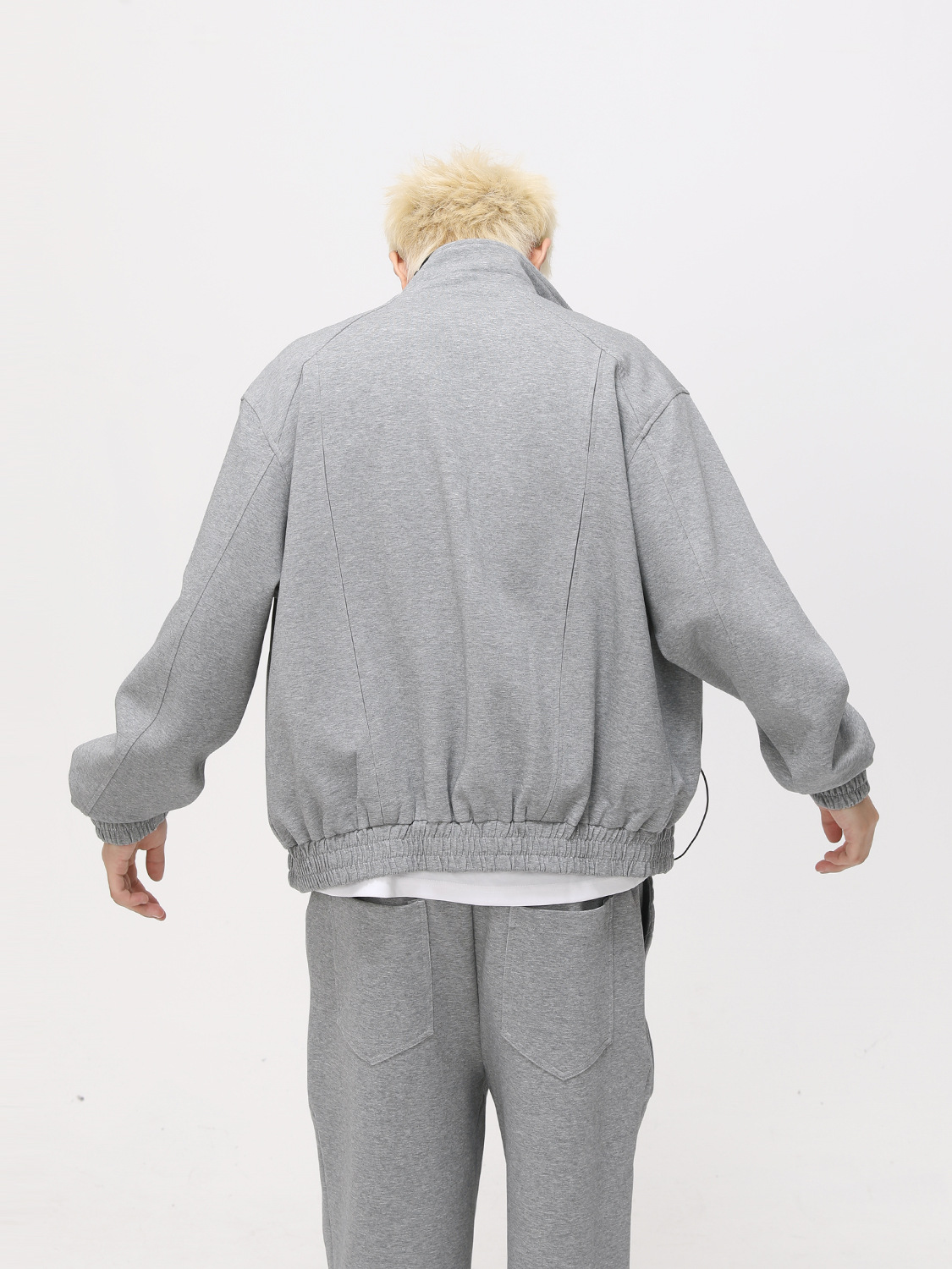 MTLCLOTHES Hombres| Casual coreano corto chaqueta de cuello limpio conjunto de transporte simple diario