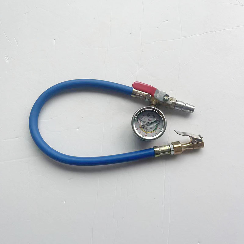 轮胎气压表测压油表充气嘴自锁加气头打气管充气软管加气工具