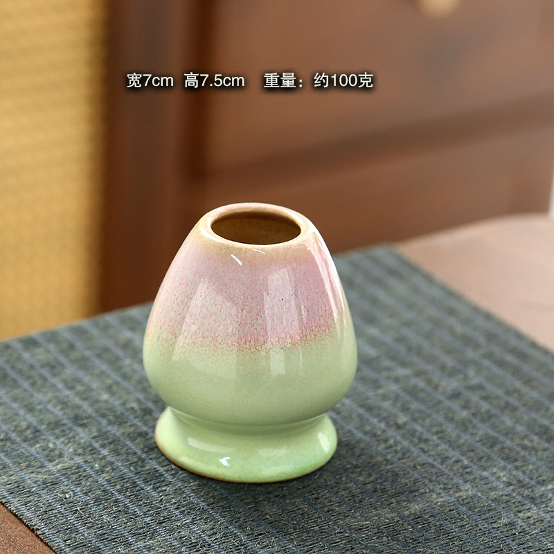 Transfronterizo especial para cerámica matcha con boca de loto modelado rosa azul de la dinastía Song té de té de té image 10