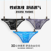 男士比基尼无痕三角裤衩精选网纱肤浅透明透视性感j外贸内裤男用