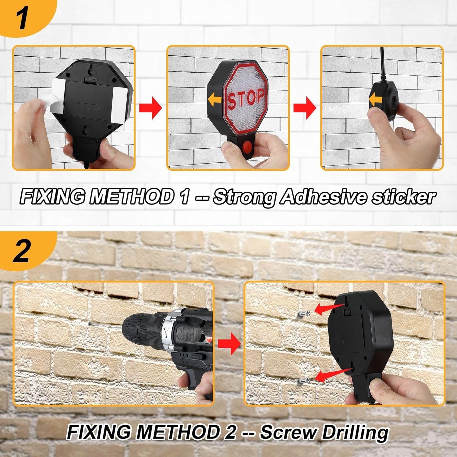 Adjustable Garage Parking Sensor Aid with Led Indicator Dual Power Rotary Connector