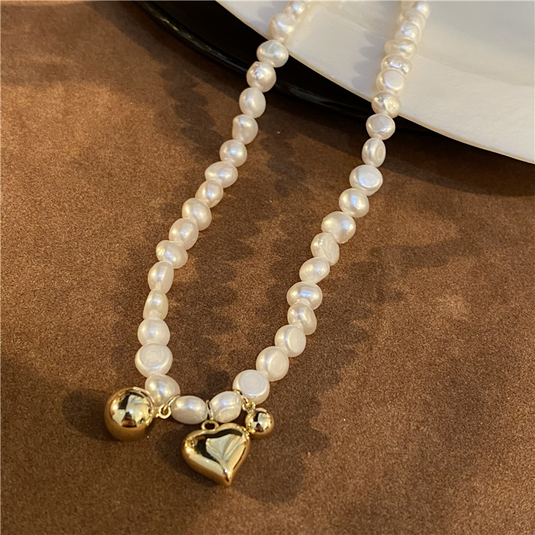 Retro Geometric Star Mixed materials Pearl Pendant Necklace