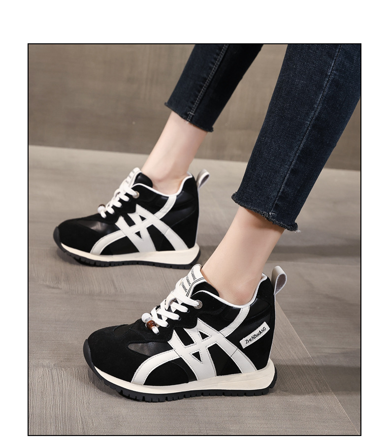 Giày sneaker nữ đế dày tăng chiều cao phong cách Token Forrest đế mềm — màu be chi tiết 14
